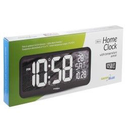 Zegar ścienny LCD bardzo duży GreenBlue GB214 temperatura, data