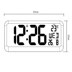Zegar ścienny LCD bardzo duży GreenBlue GB214 temperatura, data