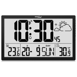 Zegar ścienny LCD bardzo duży GreenBlue GB218 temperatura, d… | PartsPC.pl