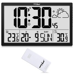 Zegar ścienny LCD bardzo duży GreenBlue GB218 temperatura, d… | PartsPC.pl