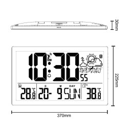 Zegar ścienny LCD bardzo duży GreenBlue GB218 temperatura, d… | PartsPC.pl