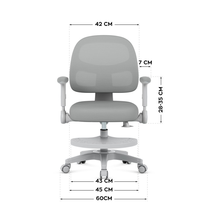 Fotel regulowany dla dziecka Mark Adler Junior 5.0 Grey | PartsPC.pl