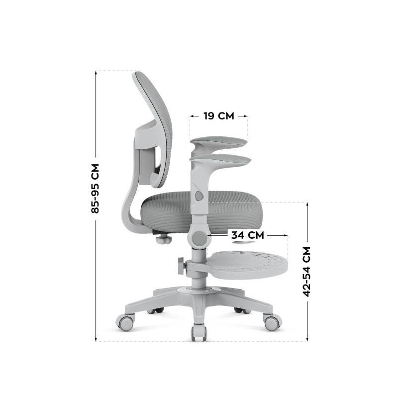 Fotel regulowany dla dziecka Mark Adler Junior 5.0 Grey | PartsPC.pl
