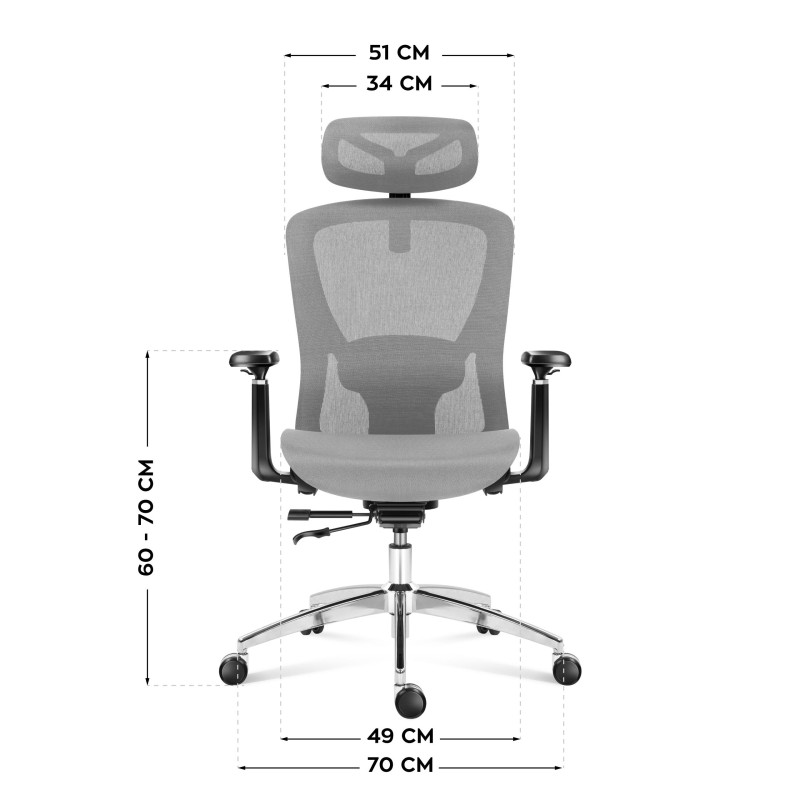 Fotel obrotowy Mark Adler Expert 5.3 Grey Mesh | PartsPC.pl