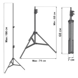 Statyw do lampy pierścieniowej LED 12'' Maclean MC-163 max. wysokość 190cm,