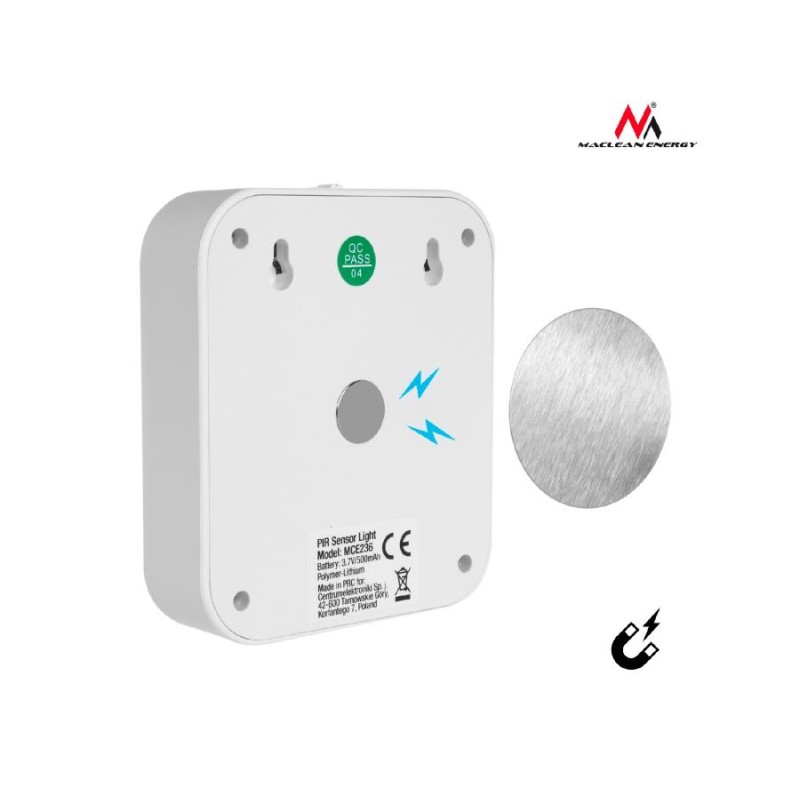 Lampa LED schodowa z sensorem ruchu Maclean MCE236, magnes, haczyk,