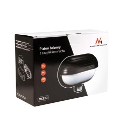 Plafon ścienny Maclean MCE33B z czujnikiem ruchu PIR 60W 180° czarny