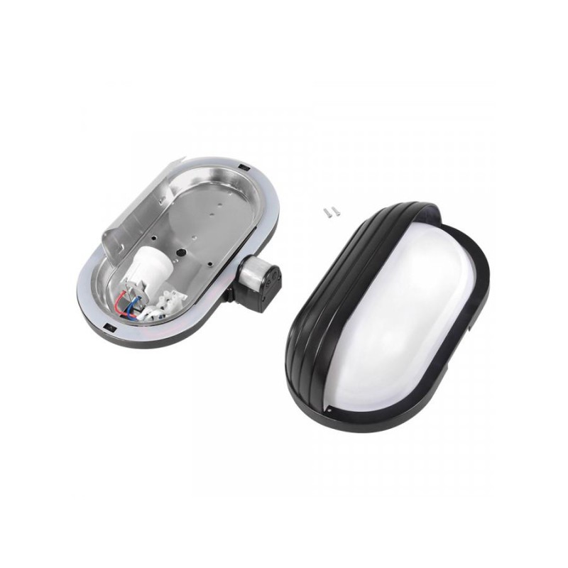Plafon ścienny Maclean MCE33B z czujnikiem ruchu PIR 60W 180° czarny