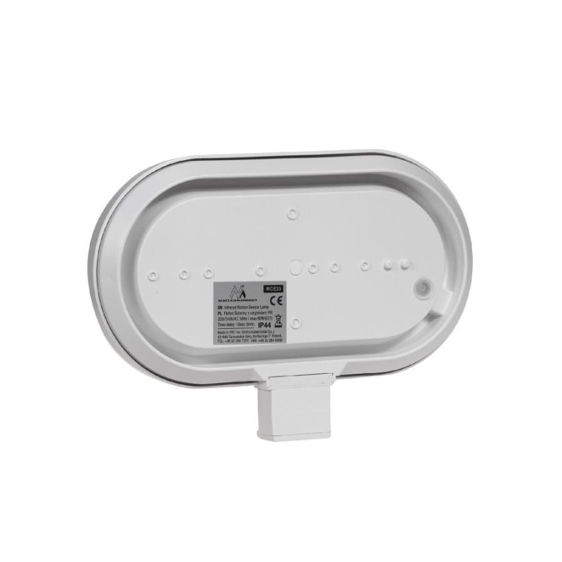 Plafon ścienny Maclean MCE33W z czujnikiem ruchu PIR 60W 180° biały