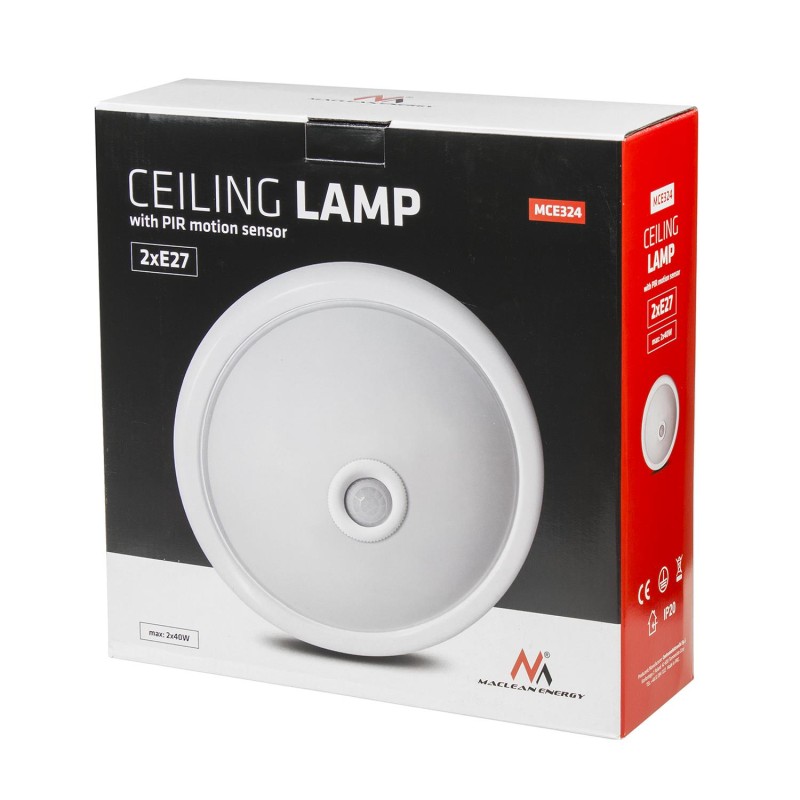 Plafon Maclean Energy MCE324 z czujnikiem ruchu i zmierzchu do LED