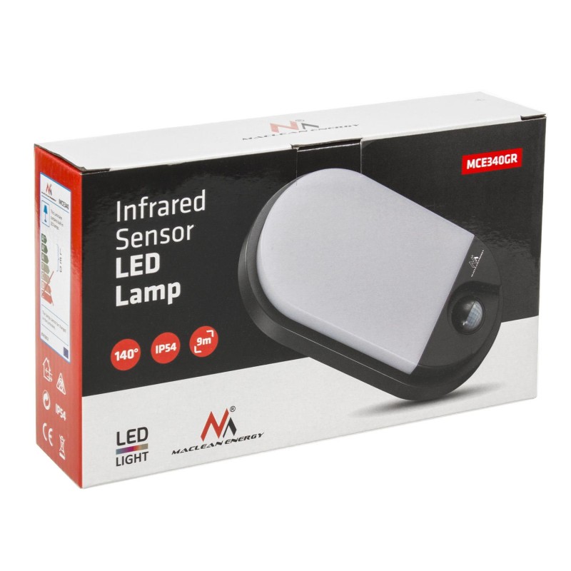 Lampa LED Maclean MCE340 GR 15W czujnik ruchu na... | PartsPC.pl