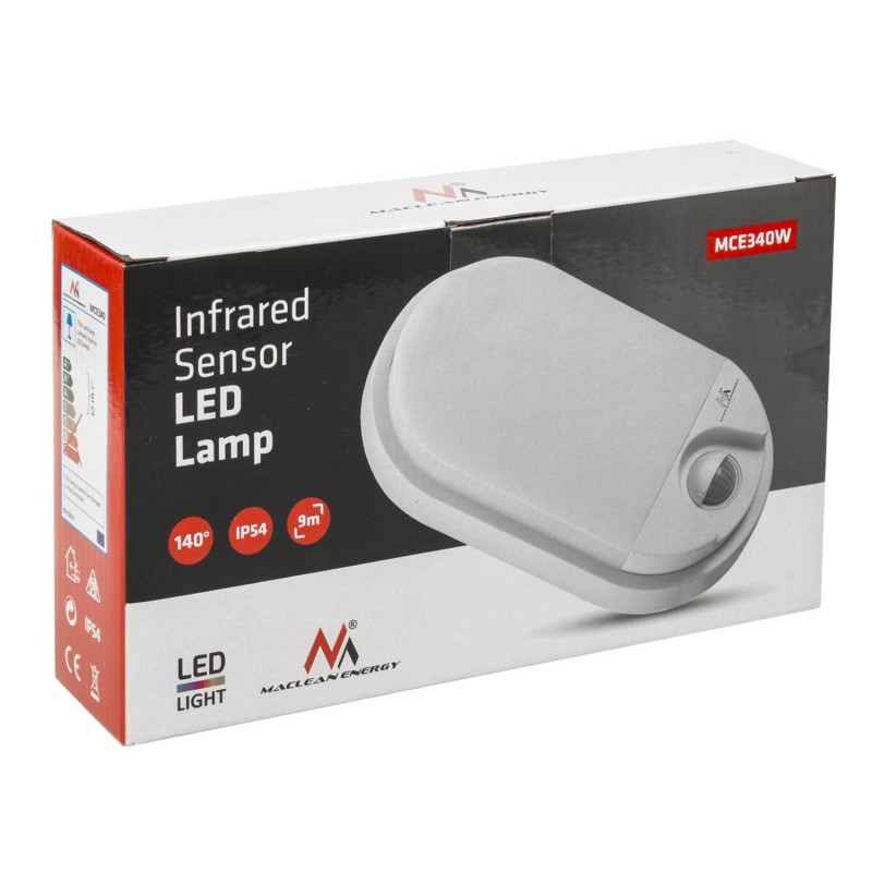 Lampa LED Maclean MCE340 W 15W czujnik ruchu na podczerwień