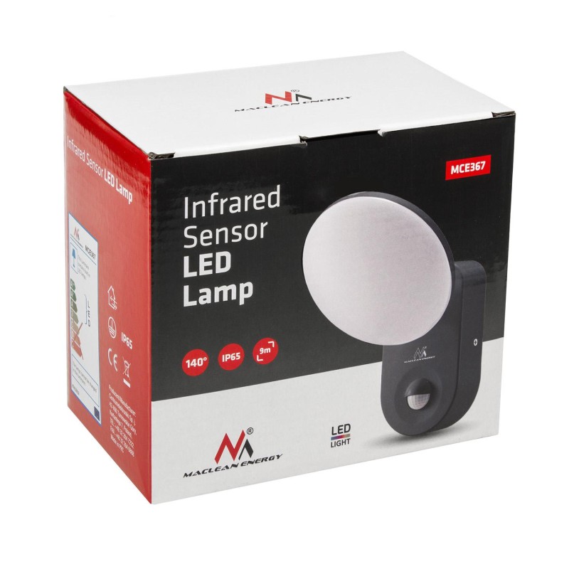 Lampa LED ścienna z czujnikiem PIR Maclean MCE367 | PartsPC.pl