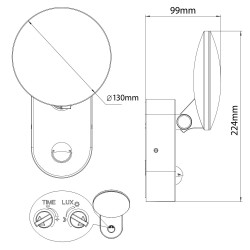 Lampa LED ścienna z czujnikiem PIR Maclean MCE367 | PartsPC.pl