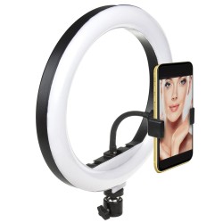 Lampa pierścieniowa 10'' LED 12W statyw 1,1m Maclean MCE610 samowyzwalacz,