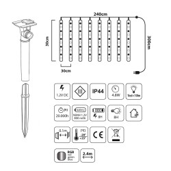 Solarne lampki sople LED 2,4m MCE412 | PartsPC.pl