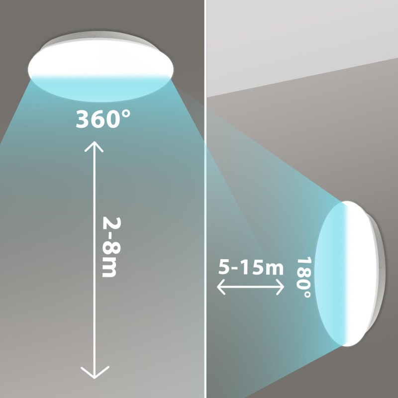 Lampa LED z czujnikiem Maclean MCE347, sufitowa, czujnik mikrofalowy