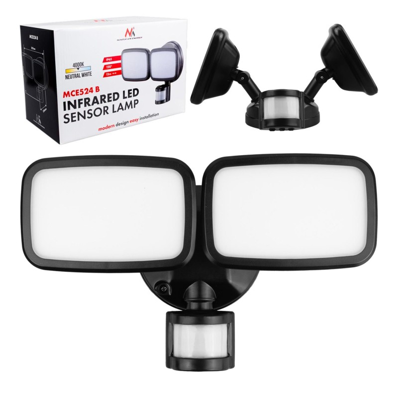 Lampa LED Maclean MCE524 B, z czujnikiem PIR, 20W, 1500lm, I… | PartsPC.pl