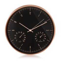 Zegar ścienny Maclean CE70G złoty 12'' z termometrem i higrometrem