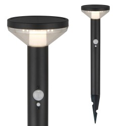 Lampa solarna LED z czujnikiem Maclean MCE465 B, czarna, IP44, 3 tryby