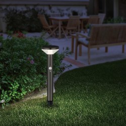 Lampa solarna LED z czujnikiem Maclean MCE465 B, czarna, IP44, 3 tryby