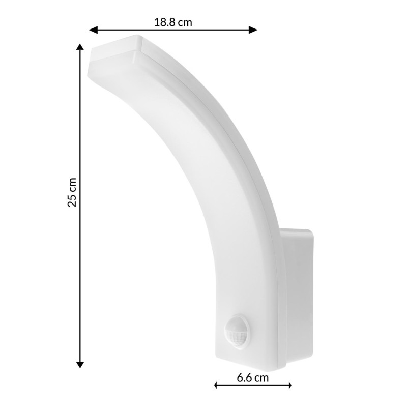 Lampa LED z czujnikiem ruchu Maclean MCE512 W, czujnik ruchu PIR, kolor