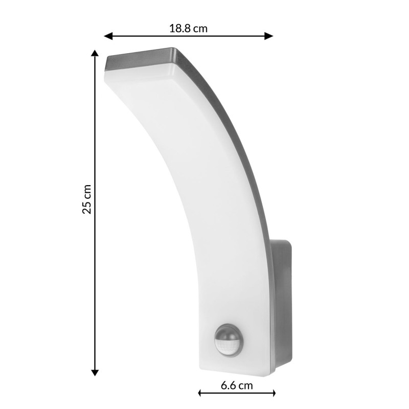 Lampa LED z czujnikiem ruchu Maclean MCE512 GR, czujnik ruchu PIR, kolor