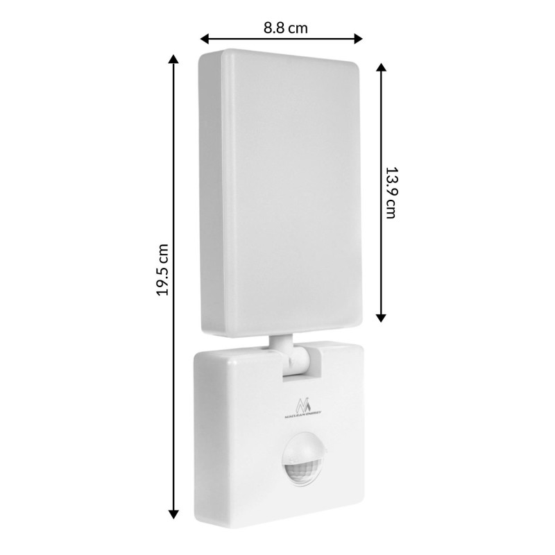 Lampa LED z czujnikiem ruchu Maclean MCE516 W, czujnik ruchu PIR, kolor