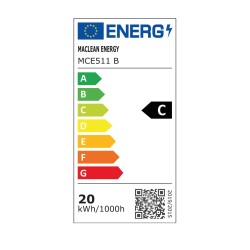 Lampa LED Maclean MCE511 B, kolor czarny, 20W, IP65, 2750lm, barwa