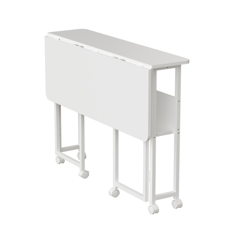 Biurko składane Maclean MC-126 W, białe, mobilne 100x58cm, m… | PartsPC.pl