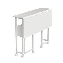 Biurko składane Maclean MC-126 W, białe, mobilne 100x58cm, m… | PartsPC.pl