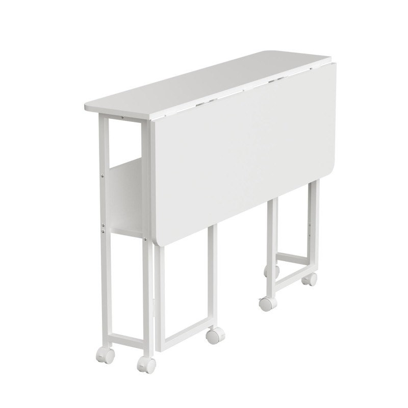 Biurko składane Maclean MC-126 W, białe, mobilne 100x58cm, m… | PartsPC.pl