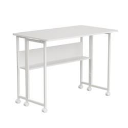 Biurko składane Maclean MC-126 W, białe, mobilne 100x58cm, m… | PartsPC.pl