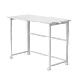 Biurko składane Maclean MC-1250 W, białe, mobilne, 100x50cm,… | PartsPC.pl