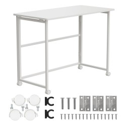 Biurko składane Maclean MC-1250 W, białe, mobilne, 100x50cm,… | PartsPC.pl