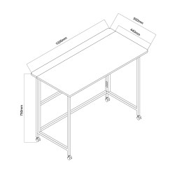 Biurko składane Maclean MC-1250 W, białe, mobilne, 100x50cm,… | PartsPC.pl