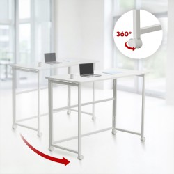 Biurko składane Maclean MC-1250 W, białe, mobilne, 100x50cm,… | PartsPC.pl
