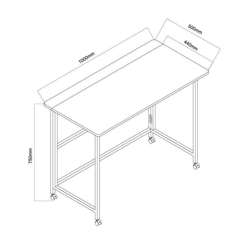 Biurko składane Maclean MC-1250 B, czarne, mobilne, 100x50cm… | PartsPC.pl
