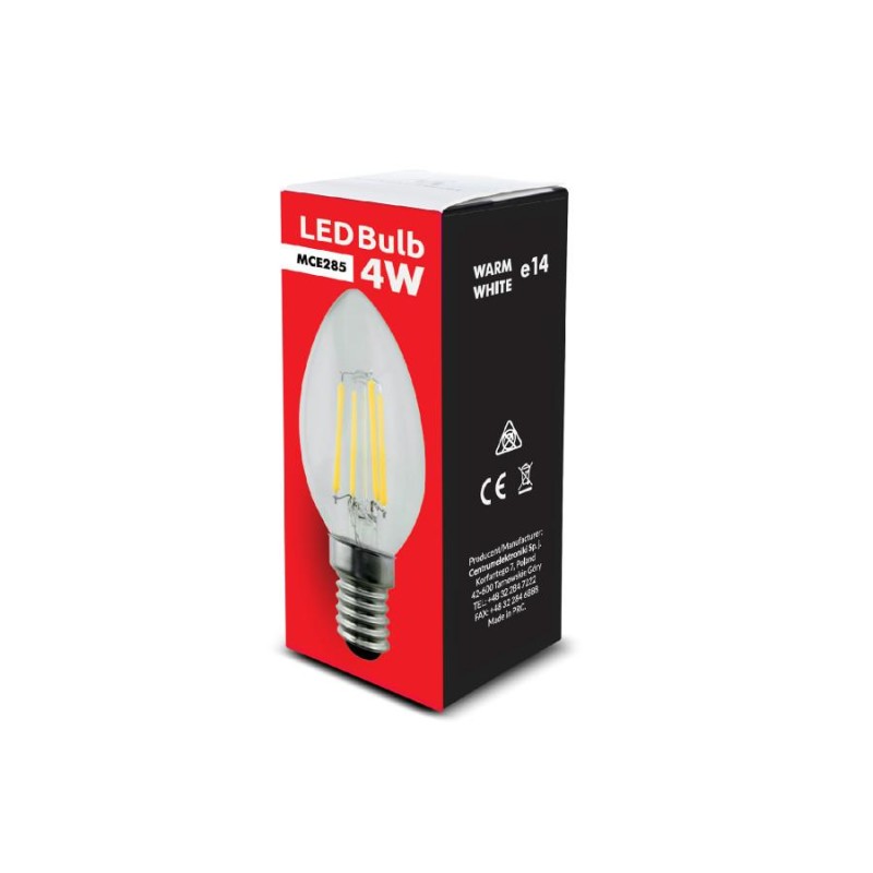 Żarówka filamentowa LED E14 Maclean MCE285 WW 4W 230V ciepła… | PartsPC.pl