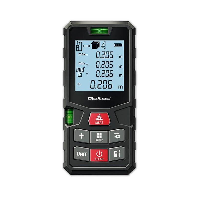 Dalmierz Qoltec laserowy z poziomicą | podświetlany LCD | 50… | PartsPC.pl