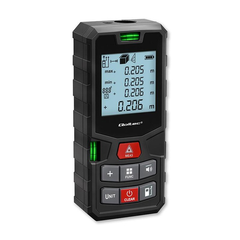 Dalmierz Qoltec laserowy z poziomicą | podświetlany LCD | 50… | PartsPC.pl