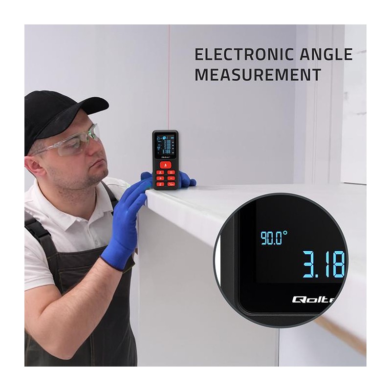 Dalmierz Qoltec laserowy z poziomicą | podświetlany LCD | 50… | PartsPC.pl