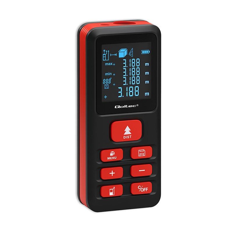 Dalmierz Qoltec laserowy z poziomicą | podświetlany LCD | 50… | PartsPC.pl