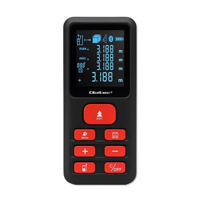 Dalmierz Qoltec laserowy z poziomicą | podświetlany LCD | 50… | PartsPC.pl