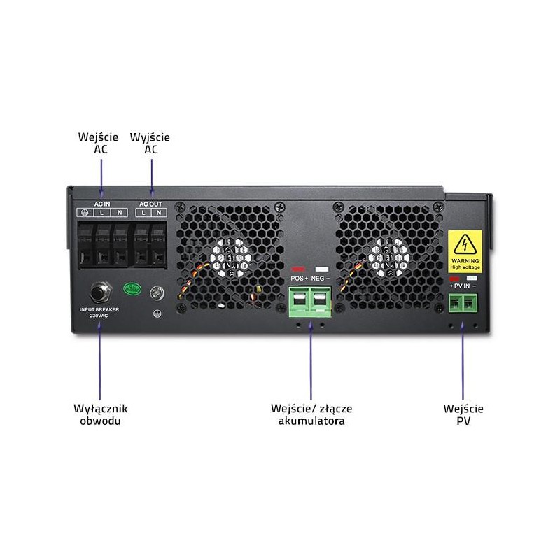 Hybrydowy inwenter solarny Off-Grid 5,5kW | 100A | 48V | MPP… | PartsPC.pl