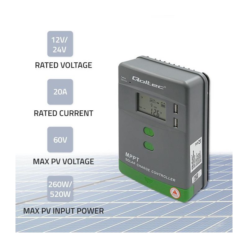 Solarny regulator ładowania MPPT z czujnikiem temperatury  2… | PartsPC.pl