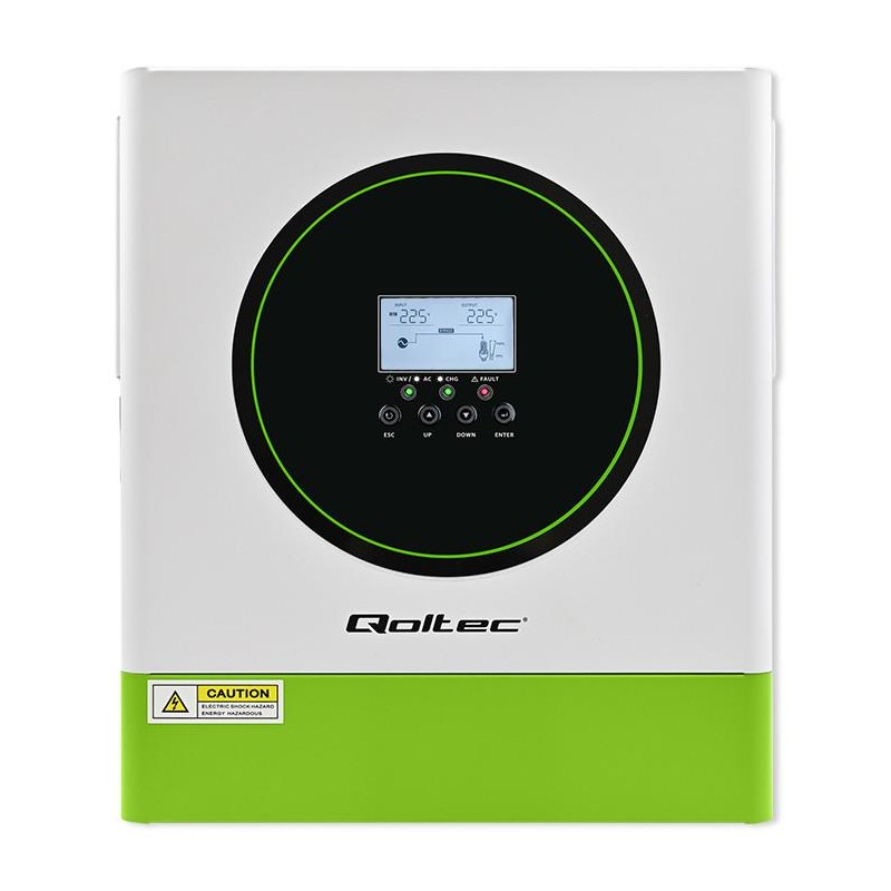 Inwerter solarny Qoltec hybrydowy Off-Grid 3500W | 100A | 24… | PartsPC.pl