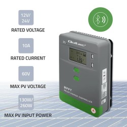 Regulator ładowania MPPT Qoltec solarny z czujnikiem tempera… | PartsPC.pl
