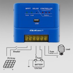 Regulator ładowania MPPT Qoltec solarny 15A do zasilania odb… | PartsPC.pl