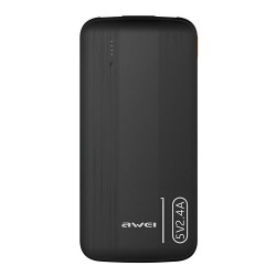 Powerbank Awei P20K 10000mAh 2xUSB 2,4A czarny | PartsPC.pl